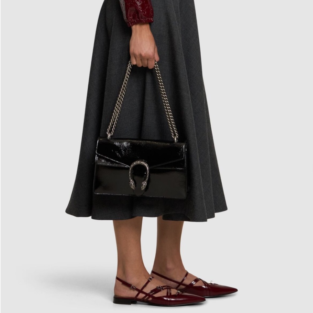 Gucci Seraphine Burgundy Leather Strappy Flat Slingback Shoe sz 37.5 New in Box - Picture 8 of 15